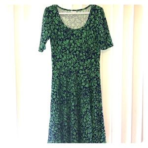 Lularoe Large Nicole dress, green floral